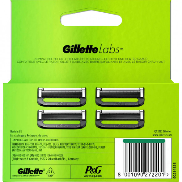 Лезвия для бритвы Gillette Labs, 4 шт. в Новокузнецке