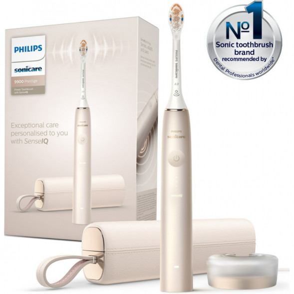 Звуковая зубная щетка Philips Sonicare 9900 Prestige HX9992, золотистое шампанское в Новокузнецке