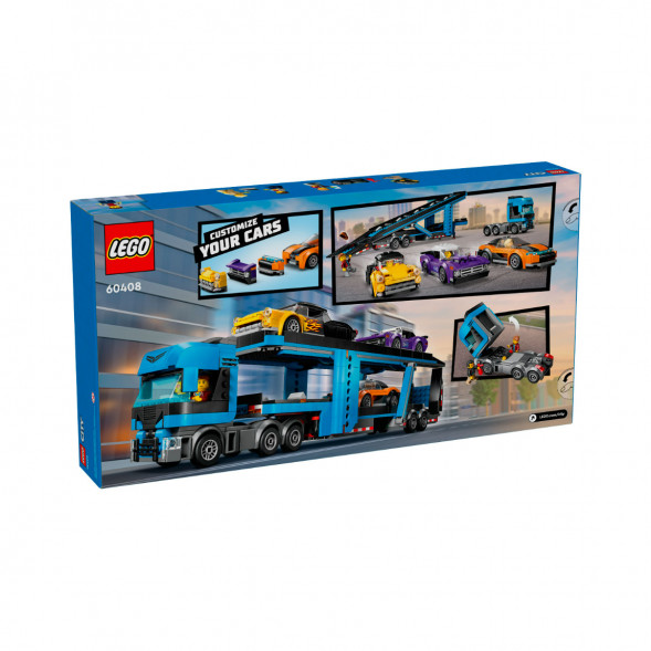 Конструктор LEGO City 60408 Грузовик-автовоз со спортивными автомобилями в Новокузнецке