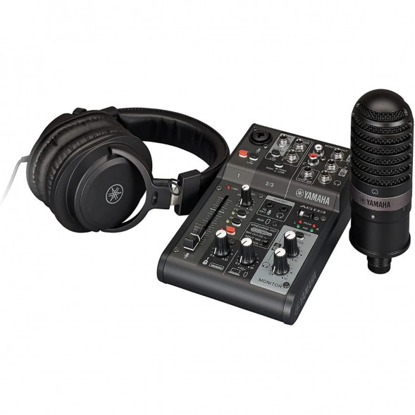 Микшер для стриминга Yamaha AG03MK2 LSPK Live Stream Black с аксессуарами в Новокузнецке